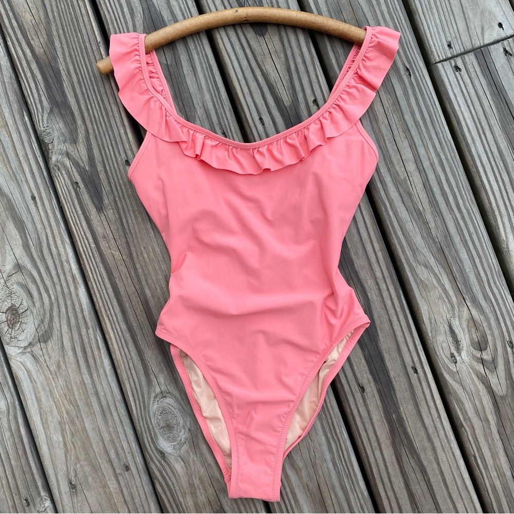 J. Crew Ruffle Scoop Back Bathing Suit